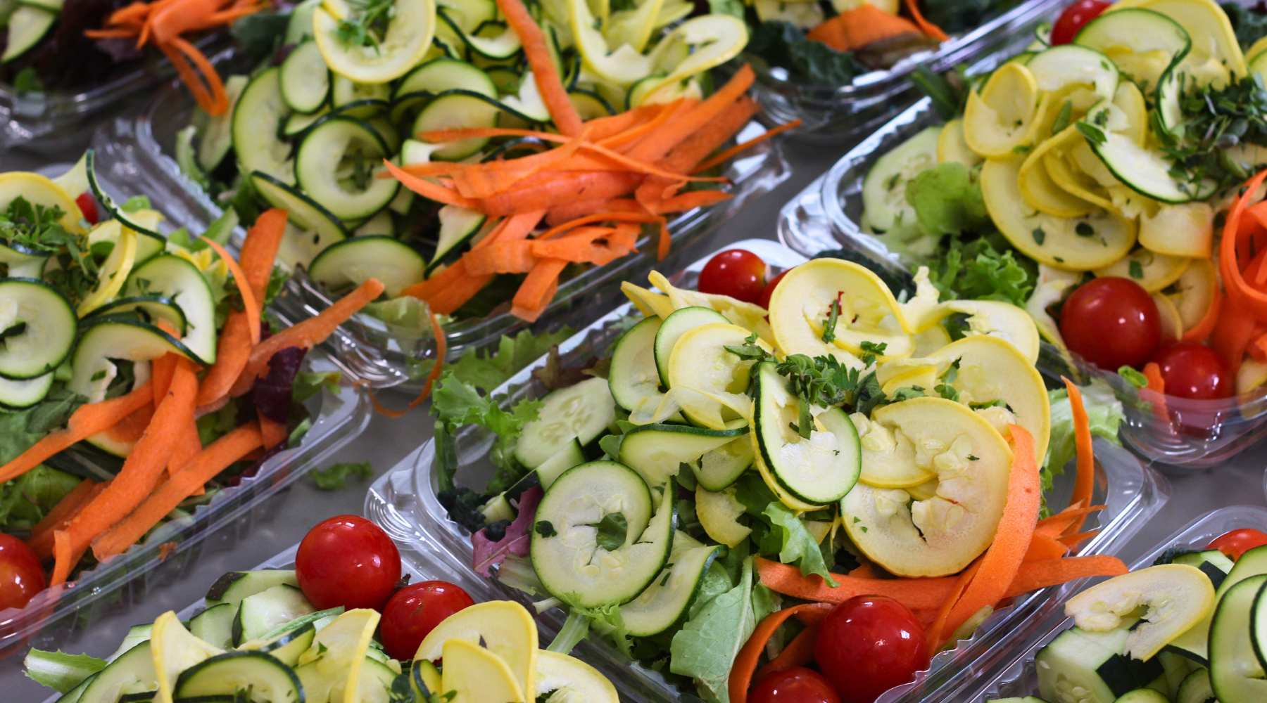 salads being prepared for retail sale