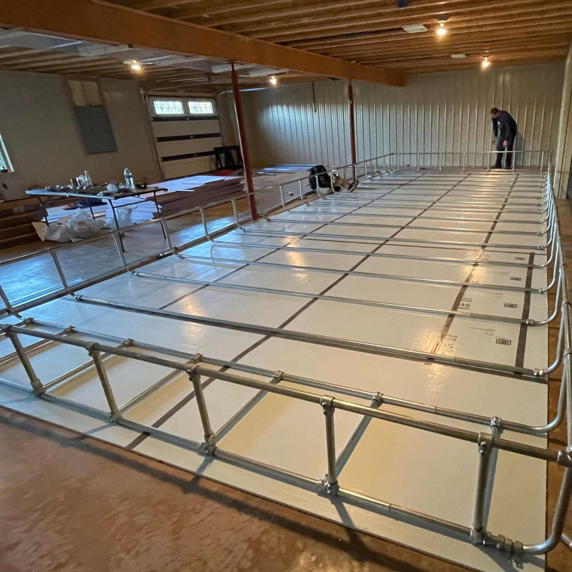 14' 32 Frame of Deep Water Culture Bed with foam insulation on bottom