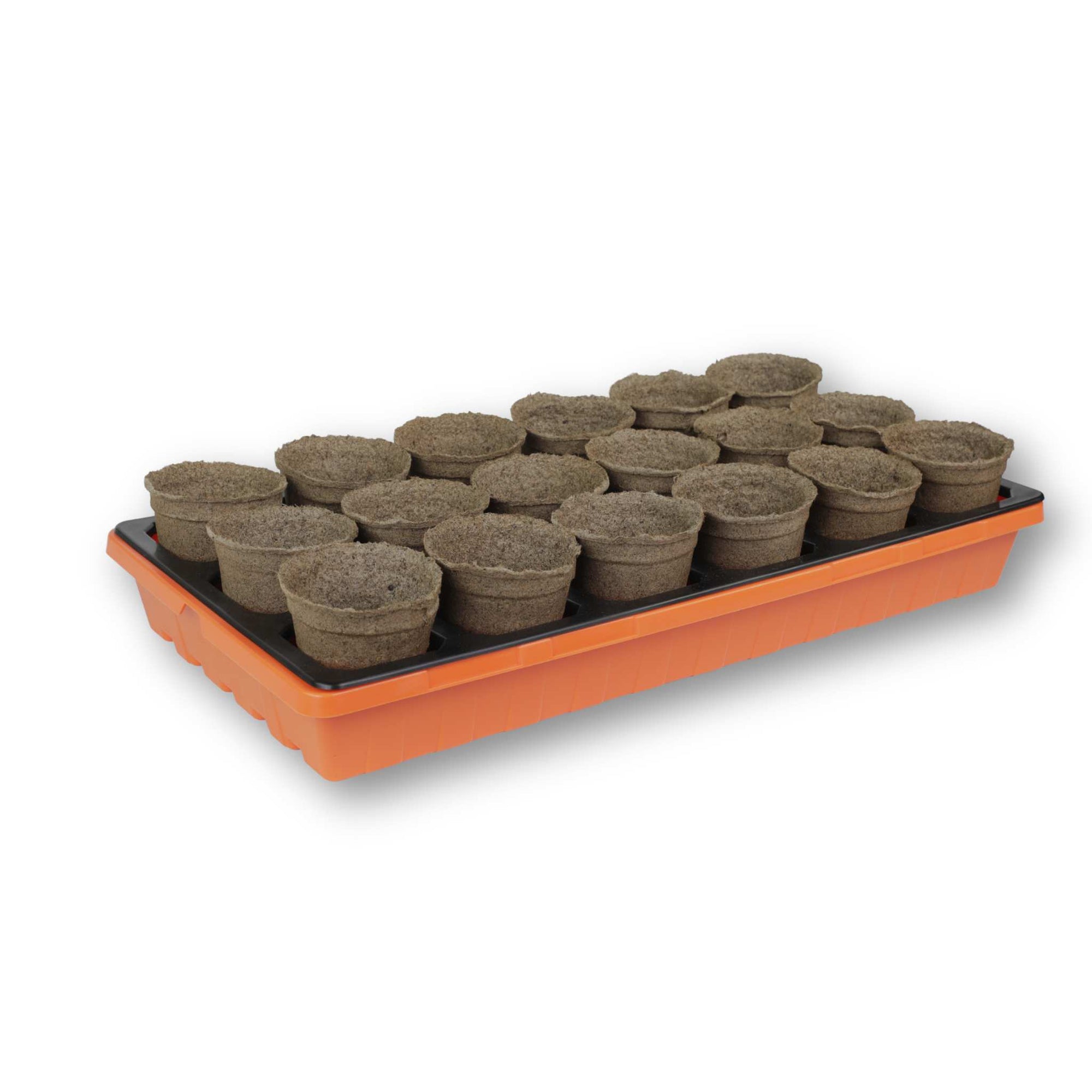 #3 Round Cowpots quantity 18 fitting in a 3.3" insert nesting in a 1020 deep tray
