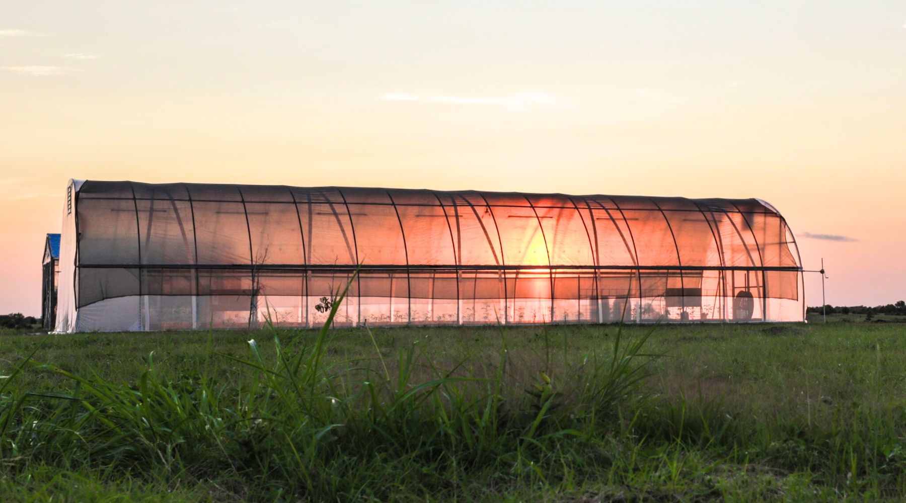 All Metal Round Hoop House on Farm