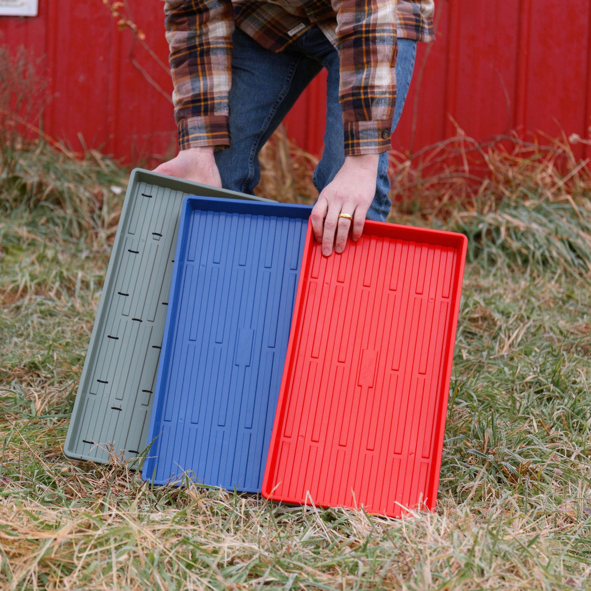 Camo Green Navy Red Heroes Collection Microgreen Shallow Trays