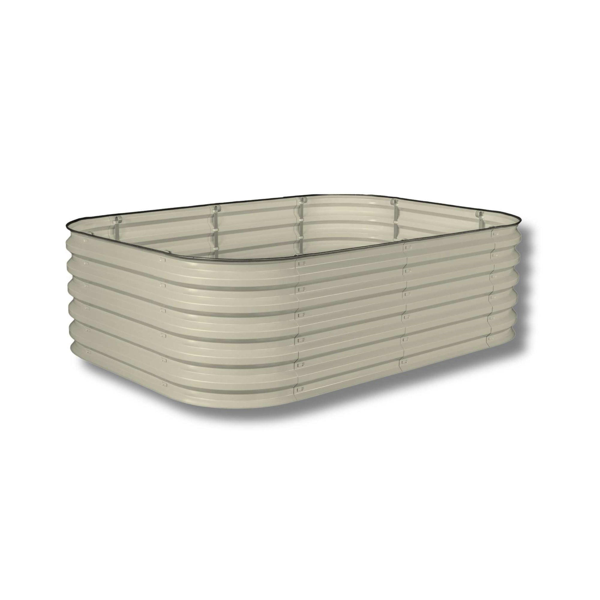 Cream Modular Metal Raised Bed 17"  built in 3' x 5' configuration