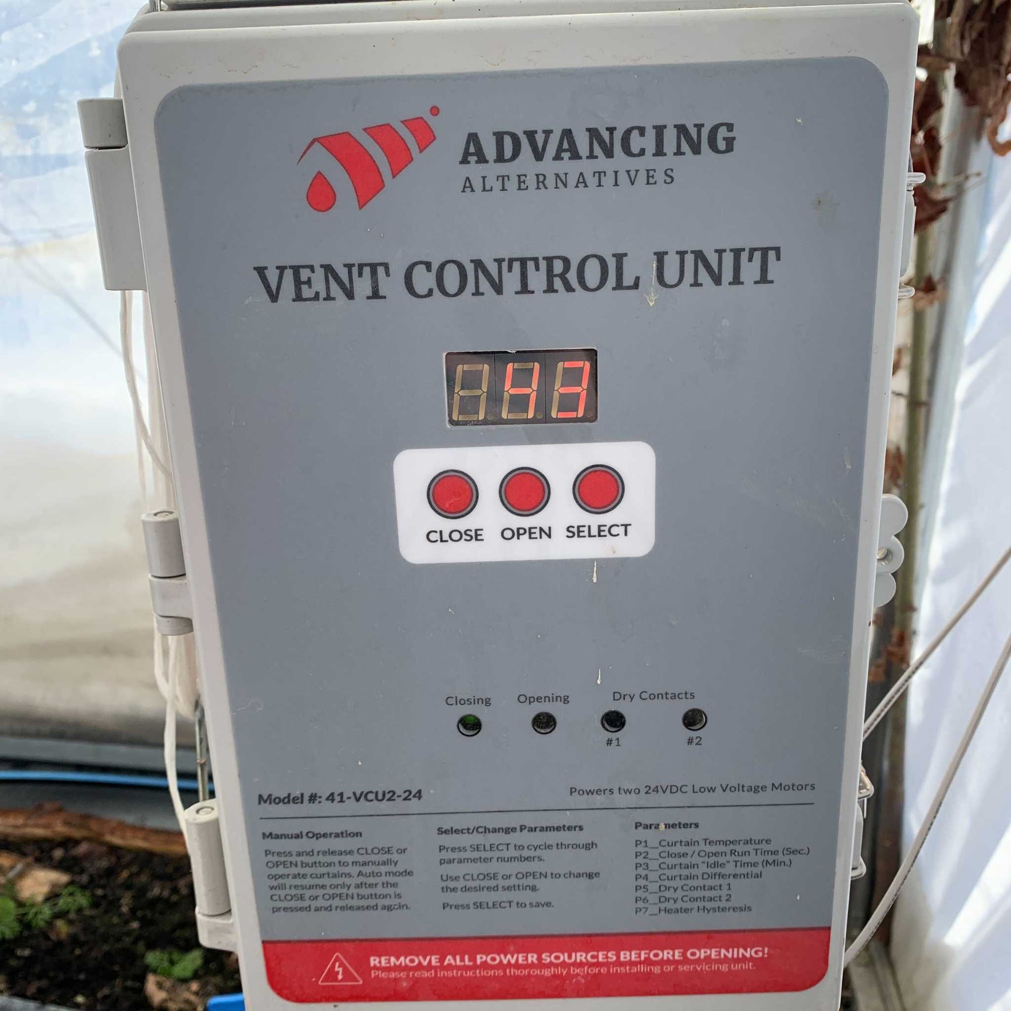 Thermostat Environmental Control Installed In Greenhouse