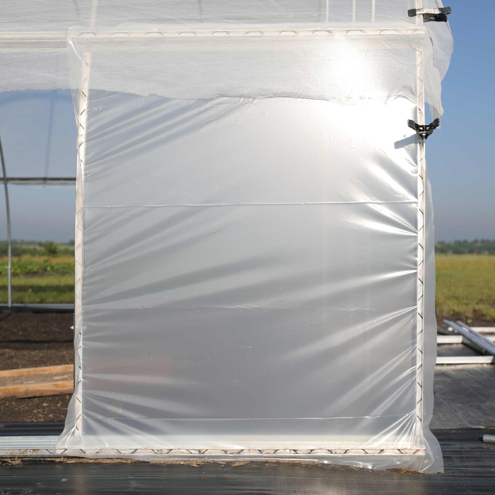 Wind Panel installed on a hoop house